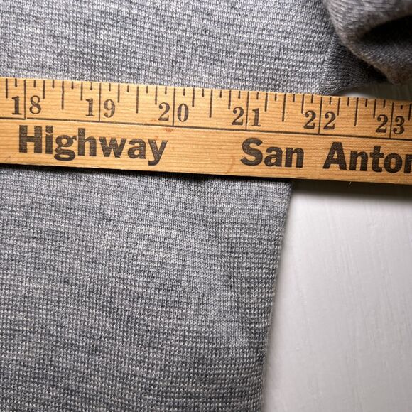 J Crew Womens Marino Wool Tunic Sweater V-Neck Small Hidden Pockets Heather Gray - Picture 7 of 9